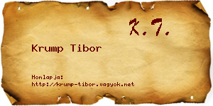 Krump Tibor névjegykártya